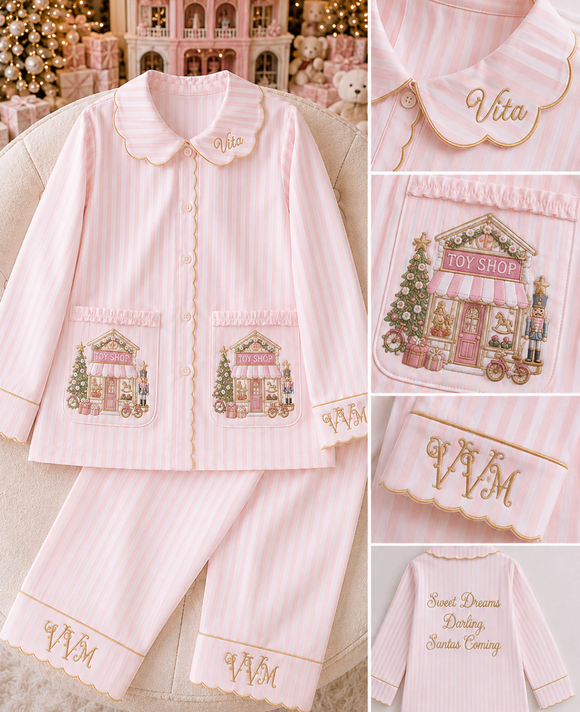 Toy Shop Christmas Pyjamas Pink