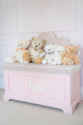 Load image into Gallery viewer, Scallop Luxury Mahogany Toy Box bench
