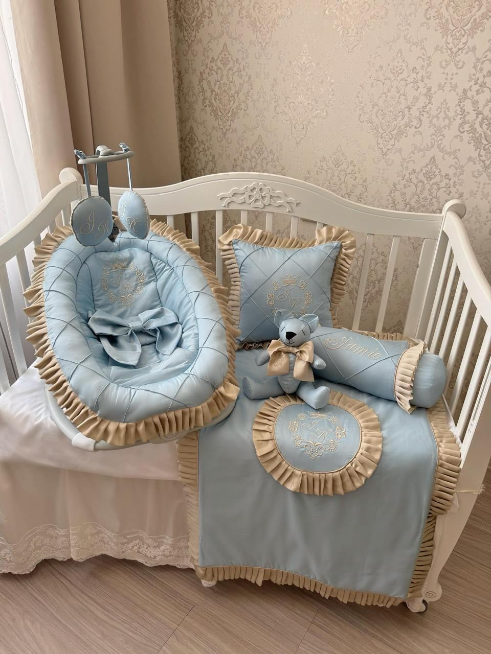 Powder Blue And Champagne Arlo 5 Piece Set