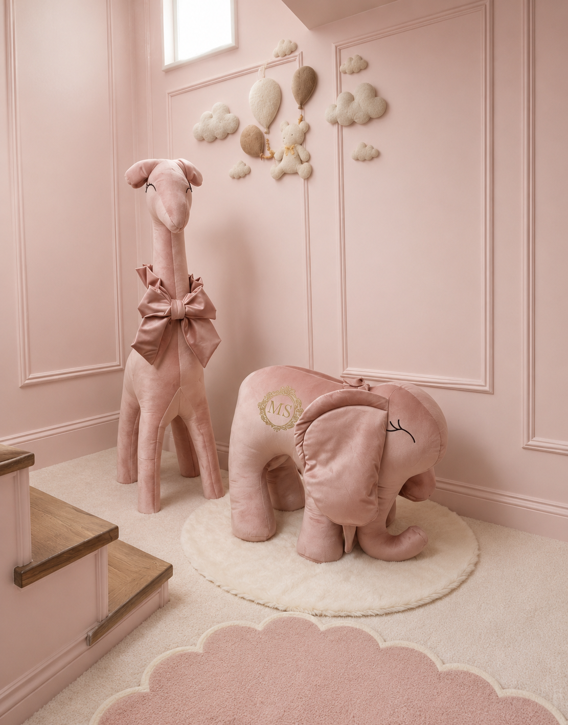 Luxury Plush Giraffe and elephant set