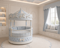 Load image into Gallery viewer, Carousel dreaming round cot
