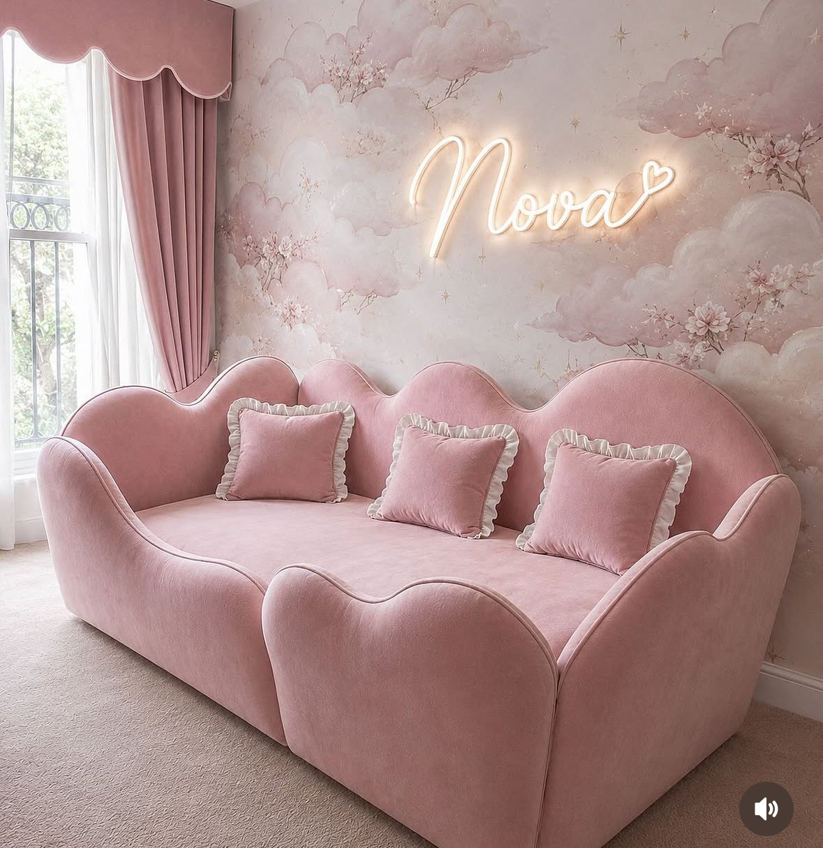 Cloud Floor Bed Single Pink