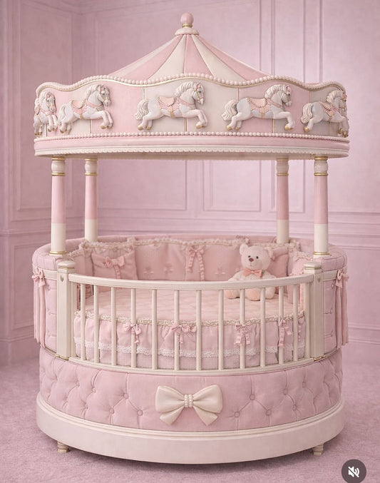 Carousel dreaming round cot