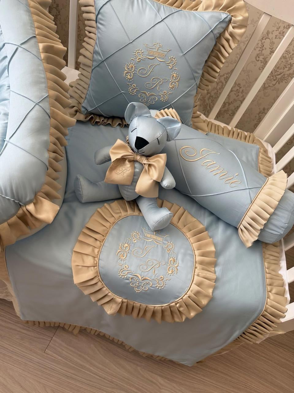 Powder Blue And Champagne Arlo 5 Piece Set